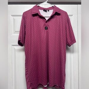 Men's Maroon Polo Shirt with White Dots